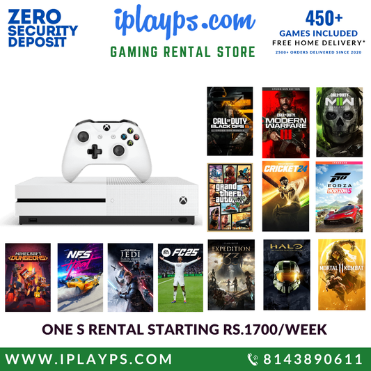 XBOX ONE S FOR RENTAL WITH 1 JOYSTICK & WITH 500+ GAMES