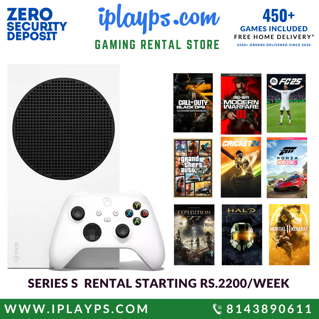 XBOX SERIES S FOR RENTAL WITH 1 JOYSTICK & 800+ GAMES