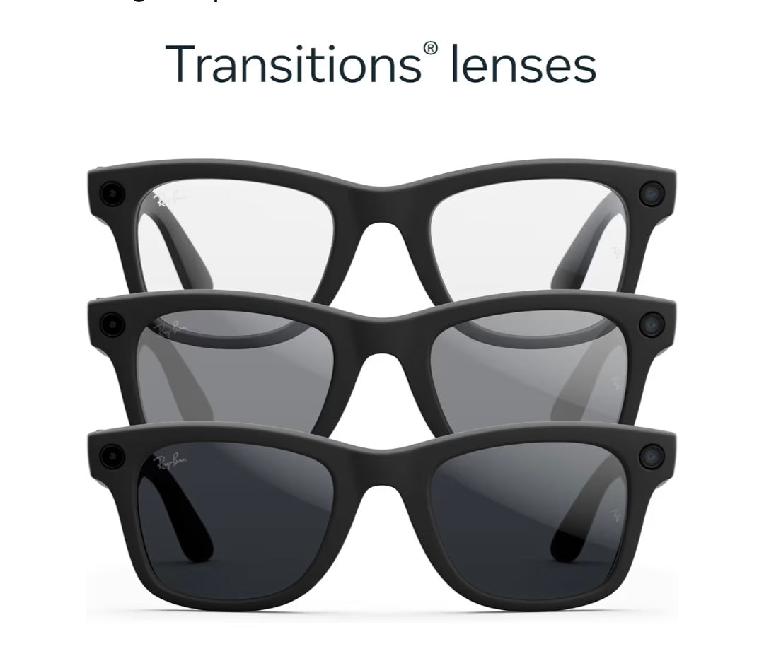 Ray-Ban | Meta Wayfarer (Gen 2) - Matte Black, Transitions® Grey Lenses For Rental